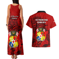 tonga-king-tupou-i-day-couples-matching-tank-maxi-dress-and-hawaiian-shirt-tropical-flowers-with-ngatu-pattern