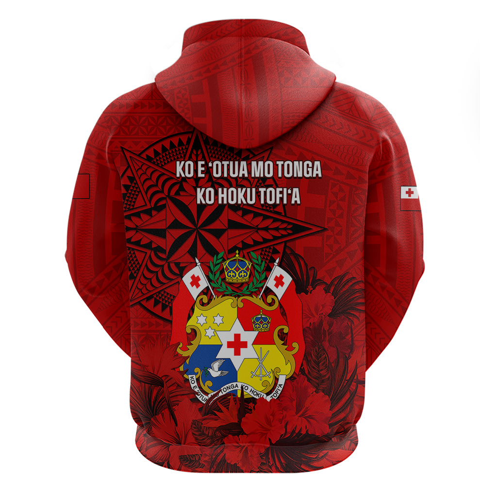 Tonga King Tupou I Day Hoodie Tropical Flowers With Ngatu Pattern LT05 - Polynesian Pride