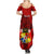 Personalized Tonga King Tupou I Day Family Matching Summer Maxi Dress and Hawaiian Shirt Tropical Flowers With Ngatu Pattern LT05 - Polynesian Pride