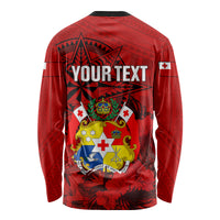 Personalized Tonga King Tupou I Day Long Sleeve Shirt Tropical Flowers With Ngatu Pattern LT05 - Polynesian Pride