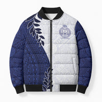 Custom Fiji Queen Victoria School Bomber Puffer Jacket 120 Years Anniversary LT05 Unisex White - Polynesian Pride