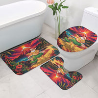 Hawaii Volcano Christmas Bathroom Set Hula Santa And Monk Seal LT05 - Polynesian Pride