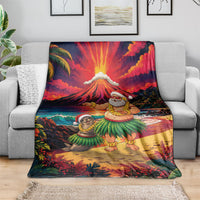 Hawaii Volcano Christmas Blanket Hula Santa And Monk Seal LT05 - Polynesian Pride