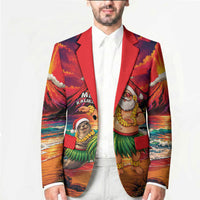 Hawaii Volcano Christmas Blazer Hula Santa And Monk Seal LT05 - Polynesian Pride