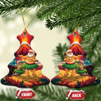 Hawaii Volcano Christmas Ceramic Ornament Hula Santa And Monk Seal LT05 Christmas Tree Multicolor - Polynesian Pride