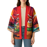 Hawaii Volcano Christmas Kimono Hula Santa And Monk Seal LT05 - Polynesian Pride