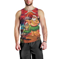 Hawaii Volcano Christmas Men Tank Top Hula Santa And Monk Seal