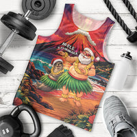 Hawaii Volcano Christmas Men Tank Top Hula Santa And Monk Seal