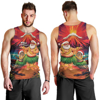 Hawaii Volcano Christmas Men Tank Top Hula Santa And Monk Seal