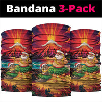 Hawaii Volcano Christmas Neck Gaiter Hula Santa And Monk Seal