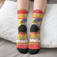 Hawaii Volcano Christmas Crew Socks Have An Explosive Christmas LT05 - Polynesian Pride