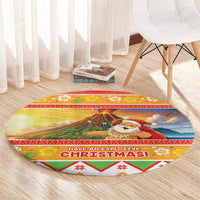 Hawaii Volcano Christmas Round Carpet Have An Explosive Christmas LT05 - Polynesian Pride