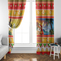 Hawaii Volcano Christmas Window Curtain Have An Explosive Christmas LT05 - Polynesian Pride
