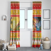 Hawaii Volcano Christmas Window Curtain Have An Explosive Christmas LT05 - Polynesian Pride
