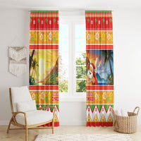Hawaii Volcano Christmas Window Curtain Have An Explosive Christmas LT05 - Polynesian Pride