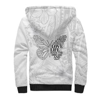Lung Cancer Awareness Sherpa Hoodie Never Give Up Polynesian Style LT05 - Polynesian Pride