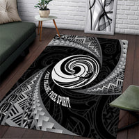 New Zealand Bungy Jumping Area Rug Maori Pattern LT05 Black - Polynesian Pride