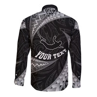 Personalised New Zealand Bungy Jumping Long Sleeve Button Shirt Maori Pattern LT05 - Polynesian Pride