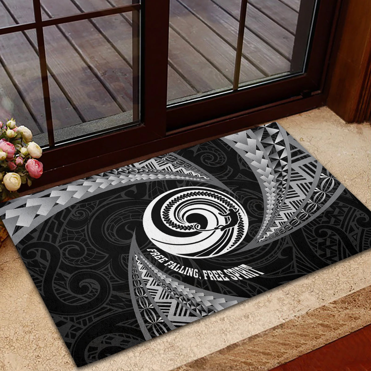 New Zealand Bungy Jumping Rubber Doormat Maori Pattern LT05 - Polynesian Pride