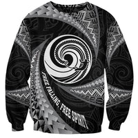 Personalised New Zealand Bungy Jumping Sweatshirt Maori Pattern LT05 Unisex Black - Polynesian Pride