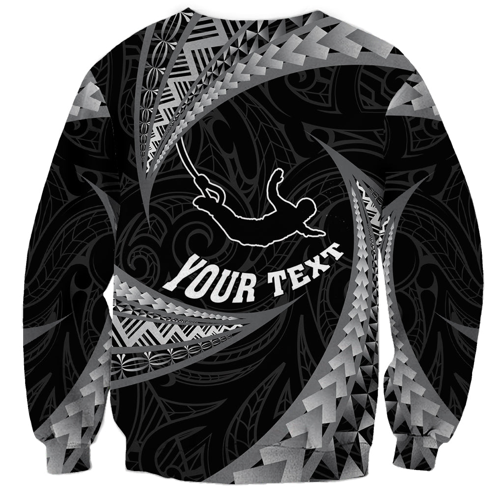 Personalised New Zealand Bungy Jumping Sweatshirt Maori Pattern LT05 - Polynesian Pride