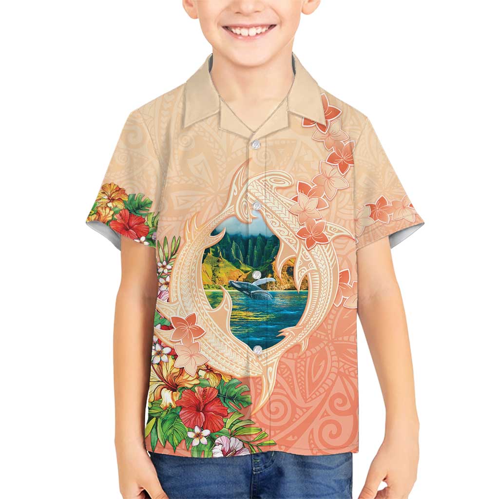 Hawaii Kauai Na Pali Coast Landscape Family Matching Puletasi and Hawaiian Shirt LT05 Son's Shirt Peach - Polynesian Pride