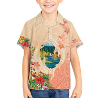 Hawaii Kauai Na Pali Coast Landscape Family Matching Puletasi and Hawaiian Shirt LT05 Son's Shirt Peach - Polynesian Pride