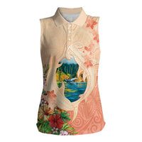 Hawaii Kauai Na Pali Coast Landscape Women Sleeveless Polo Shirt LT05 Female Peach - Polynesian Pride