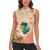 Hawaii Kauai Na Pali Coast Landscape Women Sleeveless Polo Shirt LT05 - Polynesian Pride