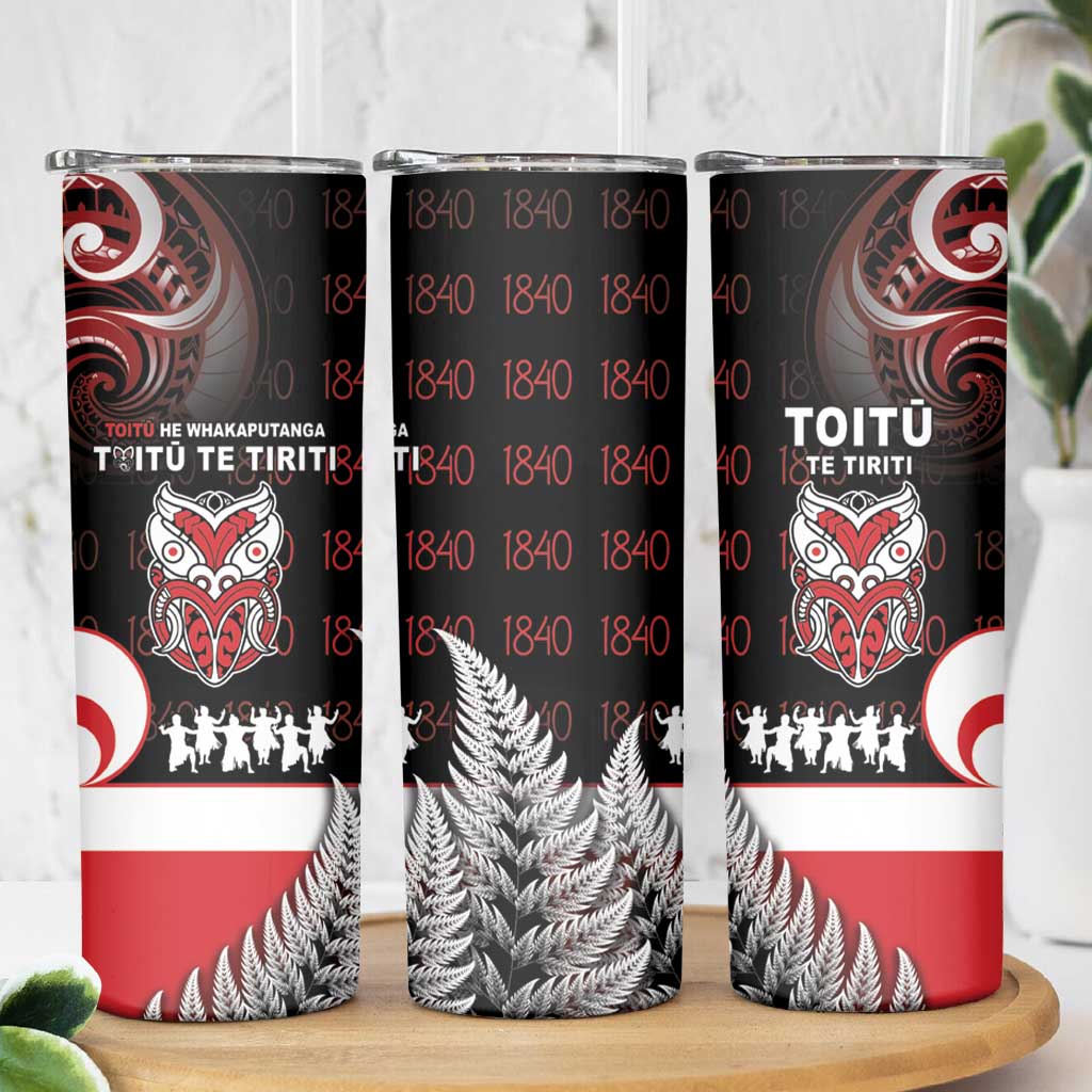 Aotearoa Toitu He Whakaputanga Skinny Tumbler Toitu Te Tiriti O Waitangi