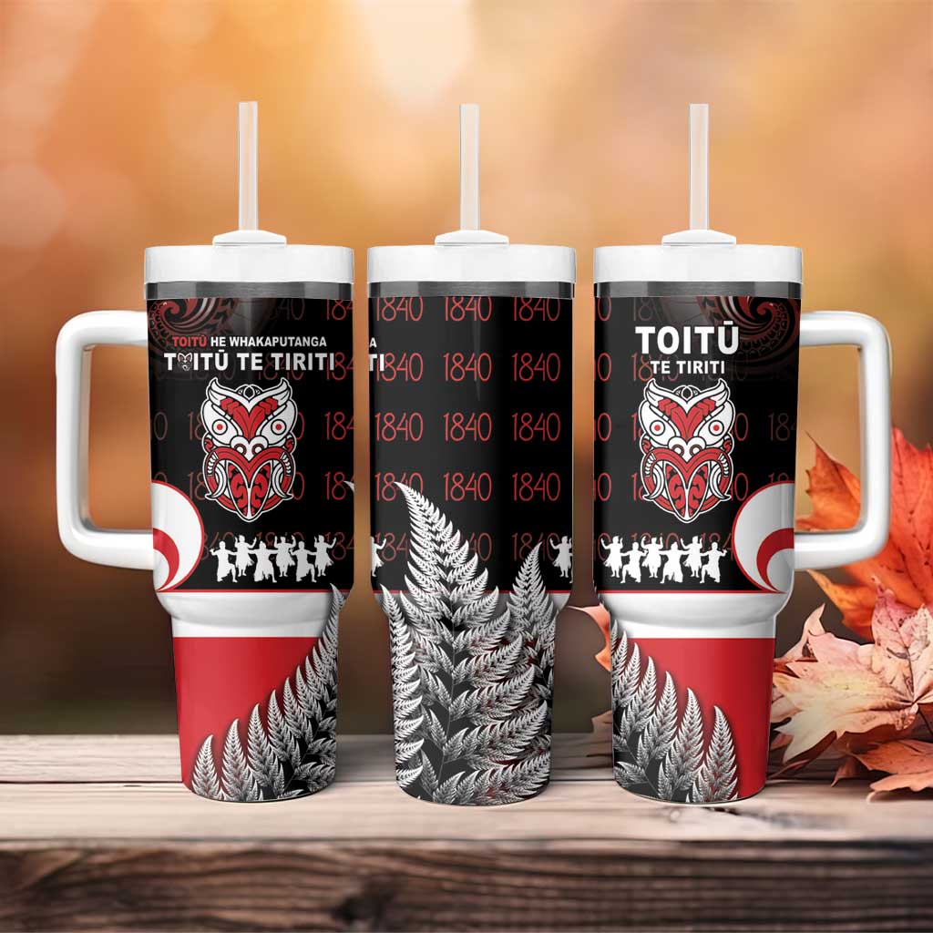 Aotearoa Toitu He Whakaputanga Tumbler With Handle Toitu Te Tiriti O Waitangi LT05 - Polynesian Pride