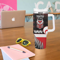 Aotearoa Toitu He Whakaputanga Tumbler With Handle Toitu Te Tiriti O Waitangi LT05 - Polynesian Pride