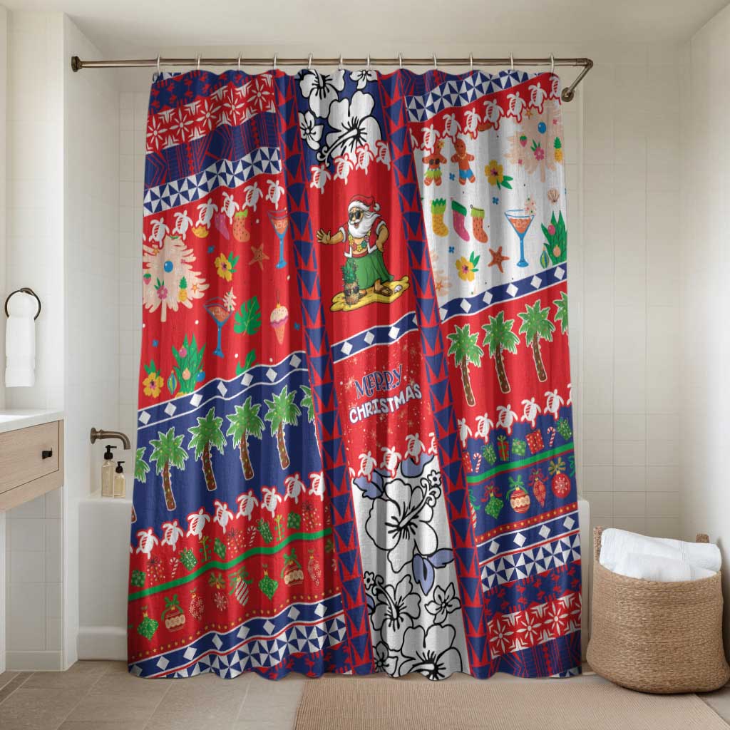 Wallis And Futuna Christmas Bathroom Set Festive Beach Vibes - Polynesian Pride