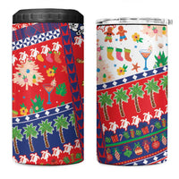 Wallis And Futuna Christmas 4 in 1 Can Cooler Tumbler Festive Beach Vibes - Polynesian Pride