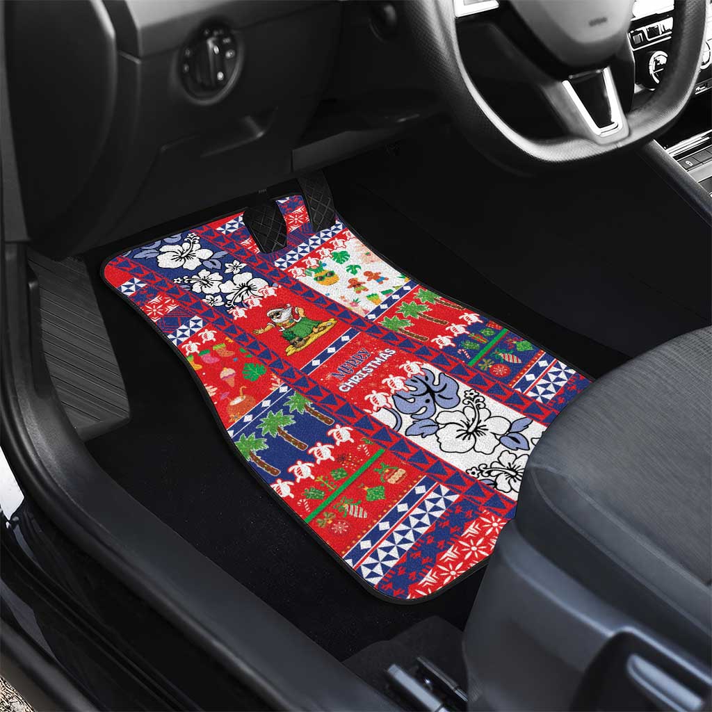 Wallis And Futuna Christmas Car Mats Festive Beach Vibes - Polynesian Pride