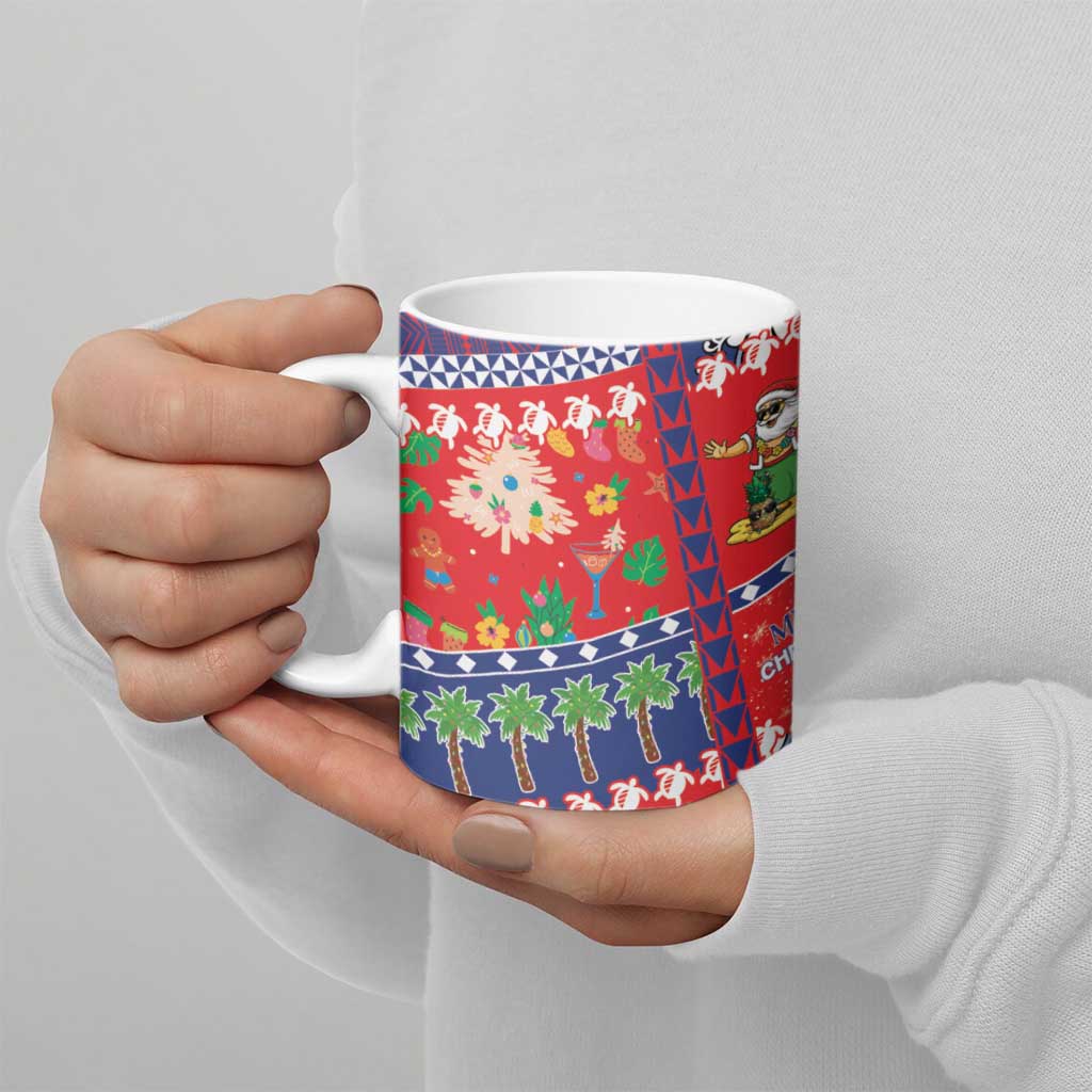 Wallis And Futuna Christmas Ceramic Mug Festive Beach Vibes - Polynesian Pride