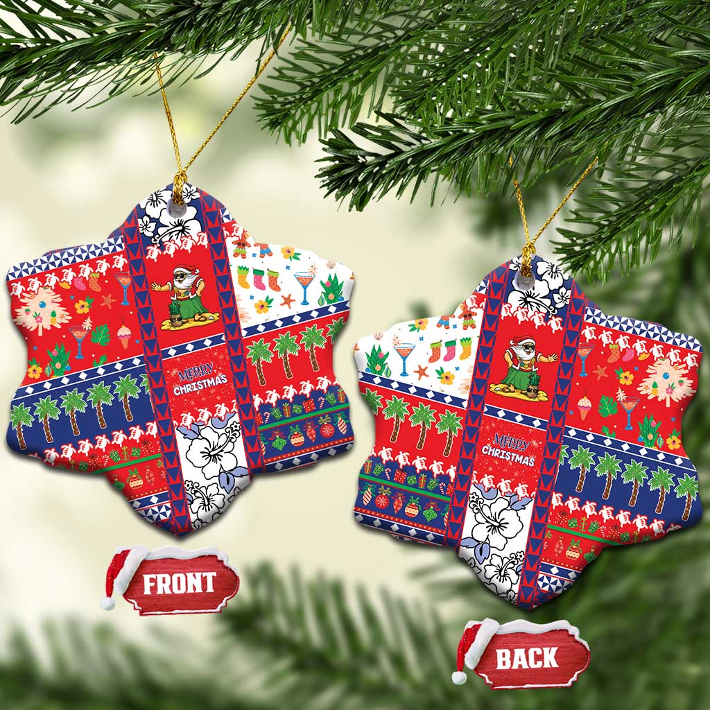 Wallis And Futuna Christmas Ceramic Ornament Festive Beach Vibes - Polynesian Pride