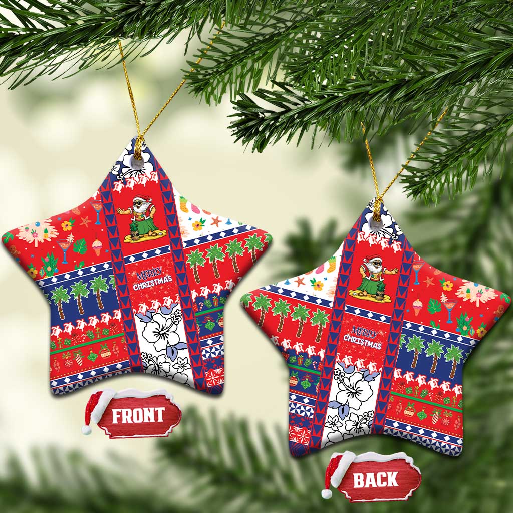 Wallis And Futuna Christmas Ceramic Ornament Festive Beach Vibes - Polynesian Pride