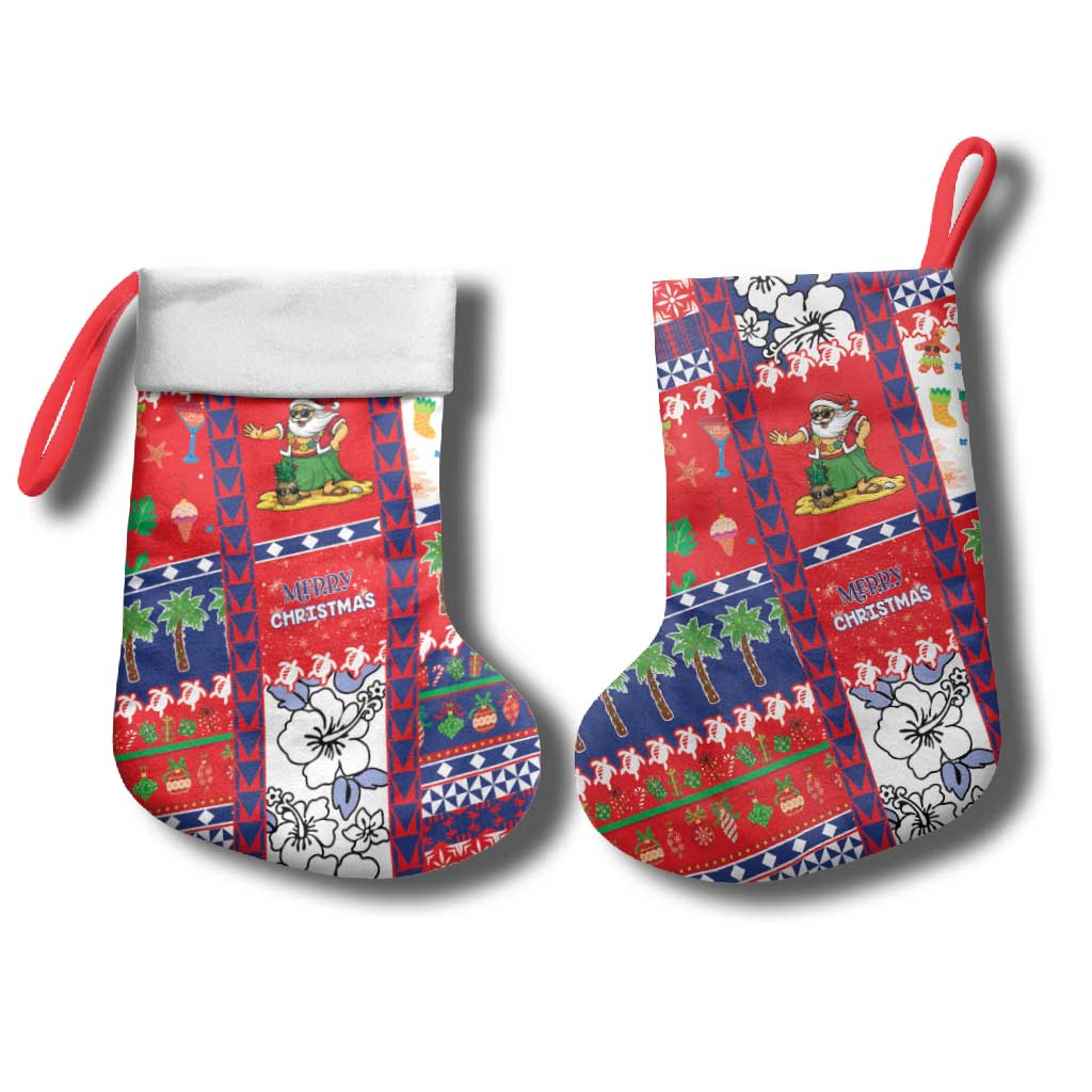 Wallis And Futuna Christmas Stocking Festive Beach Vibes - Polynesian Pride