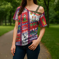 Wallis And Futuna Christmas Cross Shoulder Shirt Festive Beach Vibes - Polynesian Pride