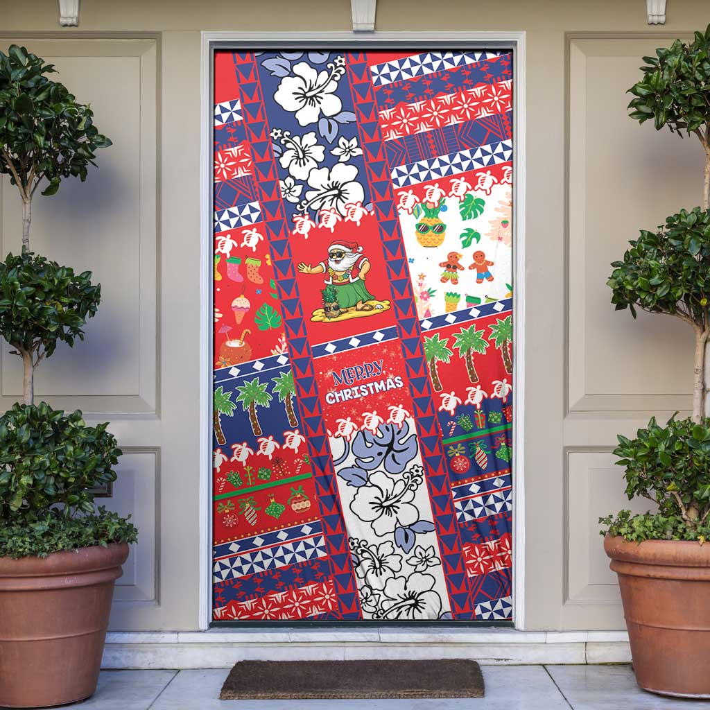Wallis And Futuna Christmas Door Cover Festive Beach Vibes - Polynesian Pride