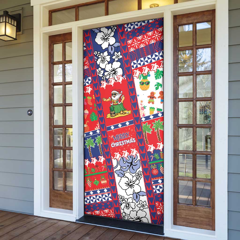Wallis And Futuna Christmas Door Cover Festive Beach Vibes - Polynesian Pride