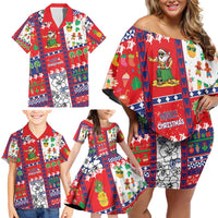 Wallis And Futuna Christmas Family Matching Off Shoulder Short Dress and Hawaiian Shirt Festive Beach Vibes - Polynesian Pride