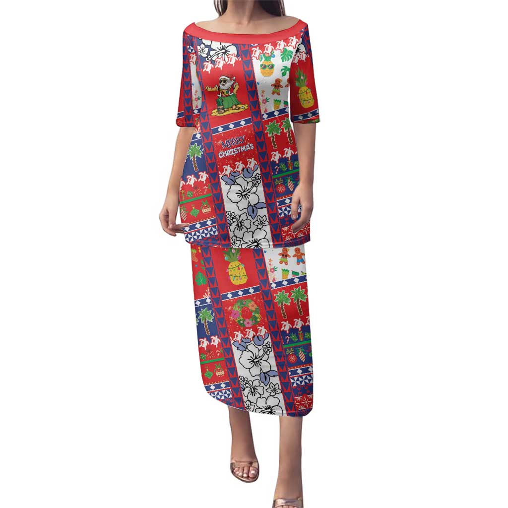 Wallis And Futuna Christmas Family Matching Puletasi and Hawaiian Shirt Festive Beach Vibes - Polynesian Pride