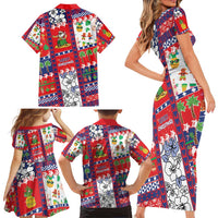 Wallis And Futuna Christmas Family Matching Short Sleeve Bodycon Dress and Hawaiian Shirt Festive Beach Vibes - Polynesian Pride