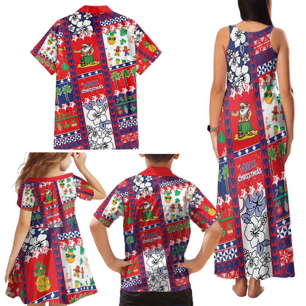 Wallis And Futuna Christmas Family Matching Tank Maxi Dress and Hawaiian Shirt Festive Beach Vibes - Polynesian Pride