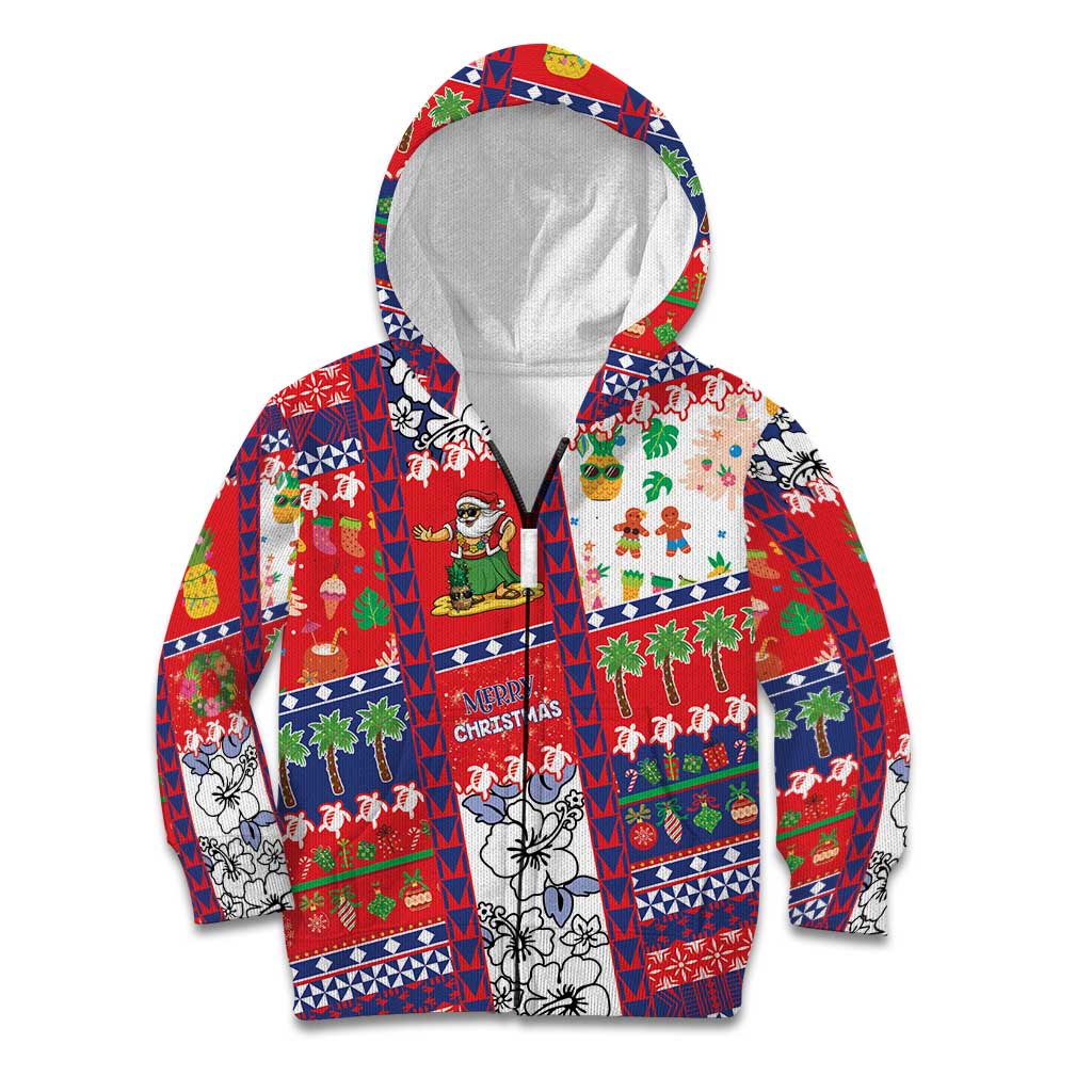 Wallis And Futuna Christmas Kid Hoodie Festive Beach Vibes - Polynesian Pride