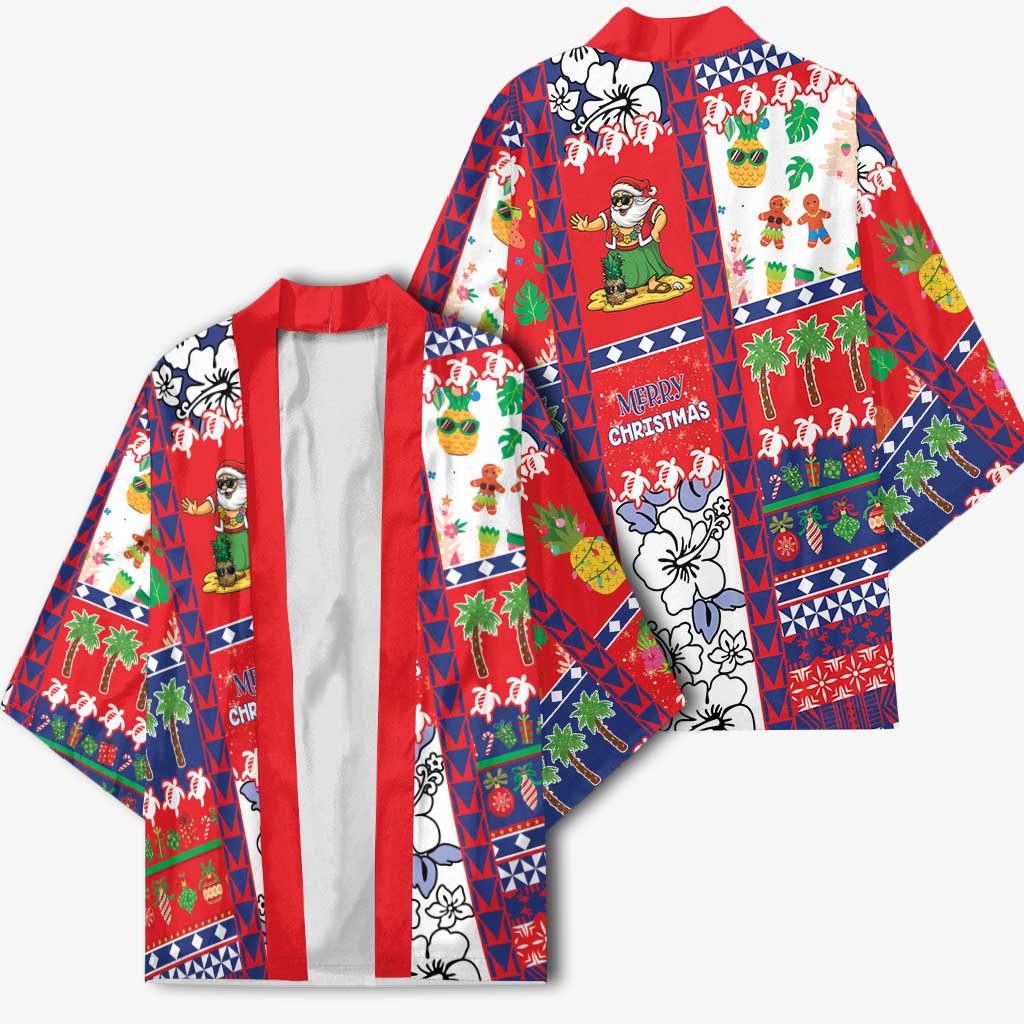 Wallis And Futuna Christmas Kimono Festive Beach Vibes - Polynesian Pride