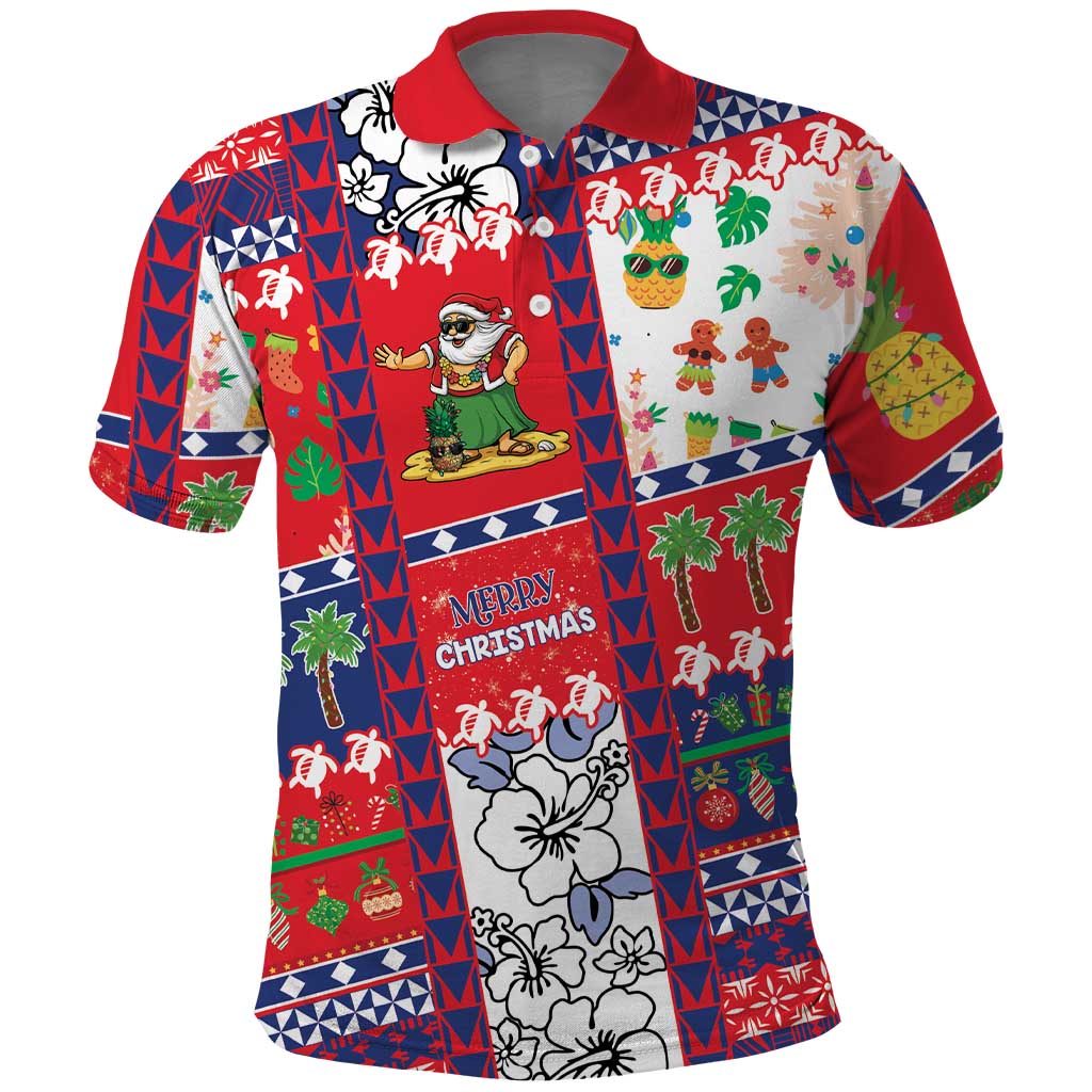 Wallis And Futuna Christmas Polo Shirt Festive Beach Vibes - Polynesian Pride