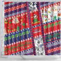 Wallis And Futuna Christmas Shower Curtain Festive Beach Vibes - Polynesian Pride